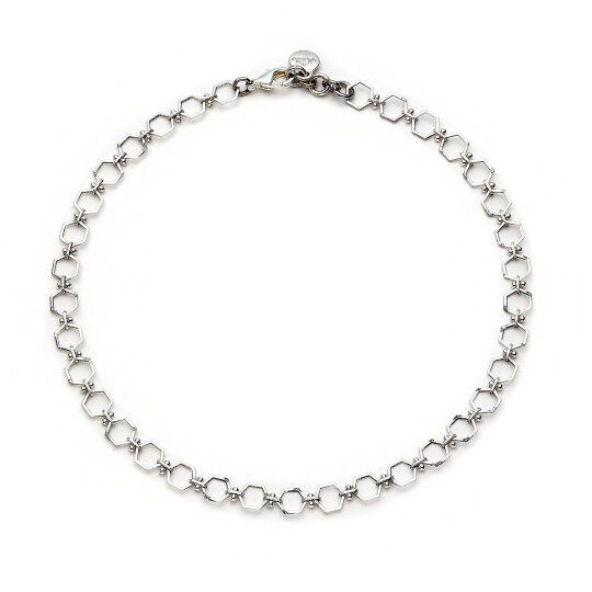 Hexa Chain Gümüş Kaplama Zincir Kolye - 