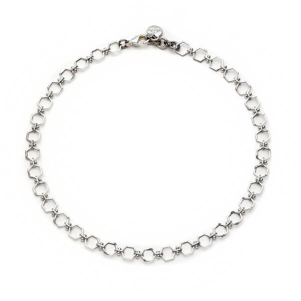 Hexa Chain Silver Plated Chain Necklace - 1