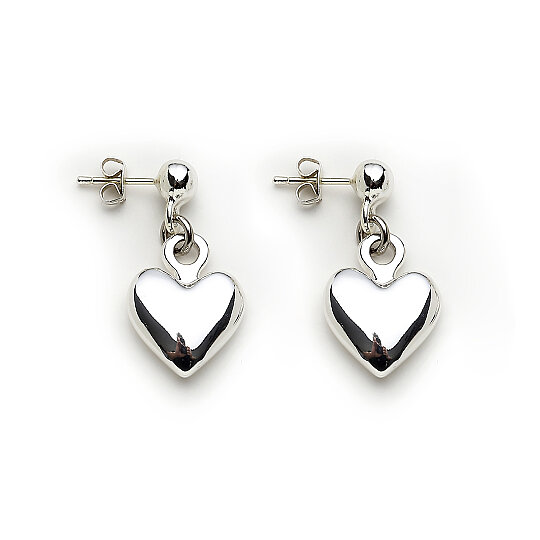 Honey Heart Charm Silver Plated Stud Earrings - 