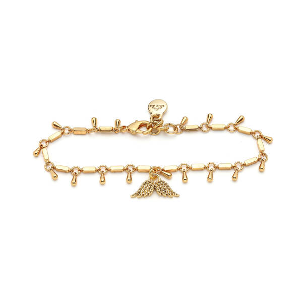 Hora Wing Charm Gold Plated Chain Anklet - 1