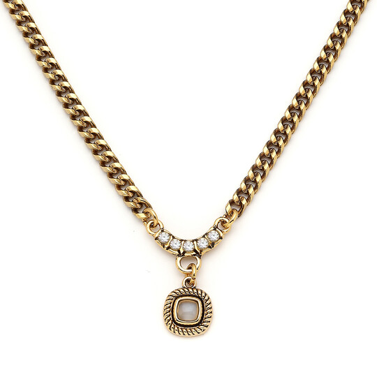 Lavish Gold Plated Charm Chain Necklace - Thumbnail