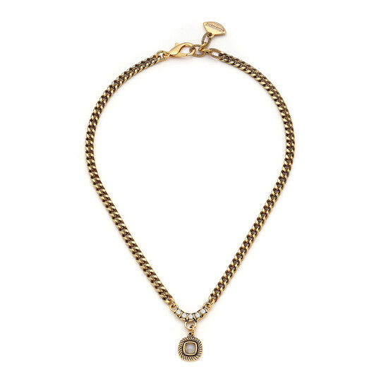 Lavish Gold Plated Charm Chain Necklace - Thumbnail