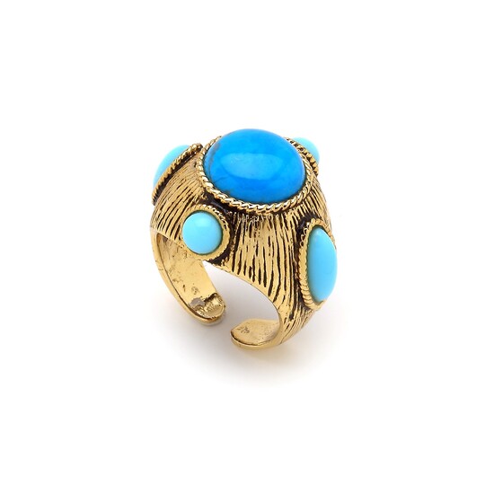 Hürrem Turquoise Gold Plated Ring 