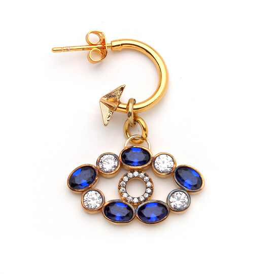 İĞNE YILDIZ KLİPS UCU COŞAR MAVİ GÖZ EARRING
