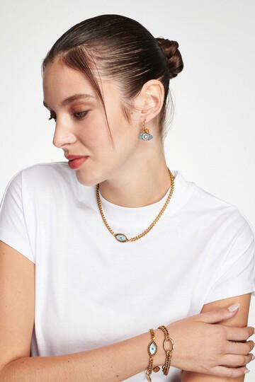 Impulsive Altın Kaplama Göz Zincir Bilezik - (1)