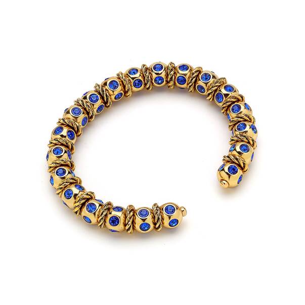 Indigo Dream Navy Blue Zircon Cuff Bracelet - 1