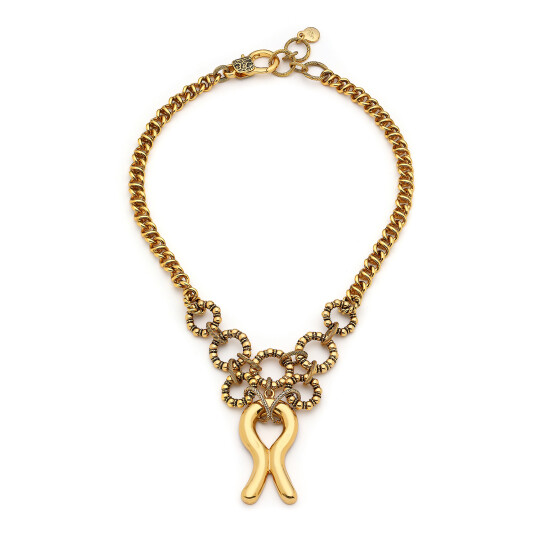 İnfinity Gold Plated Chain Necklace - (1)