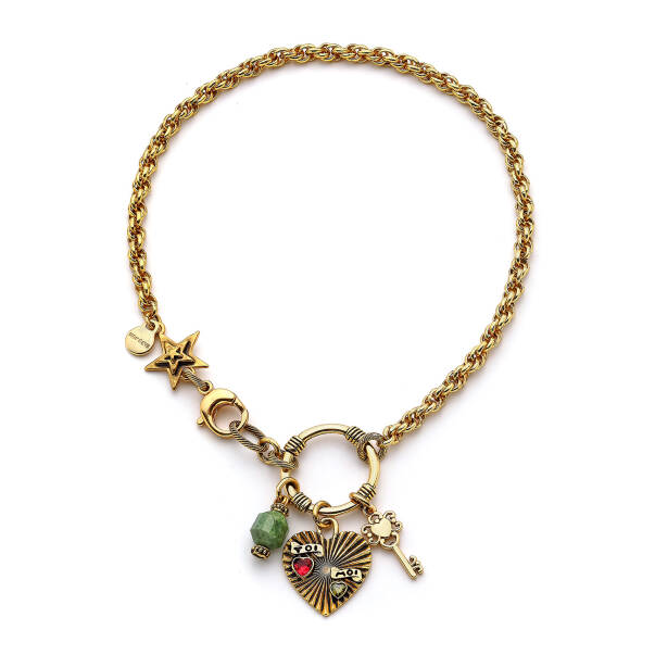 Infinity Gold Plated Chain Heart Charm Necklace - 1