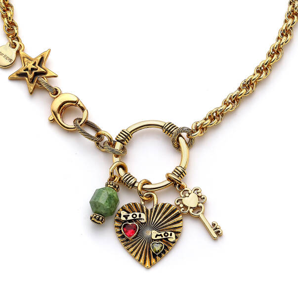 Infinity Gold Plated Chain Heart Charm Necklace - 2