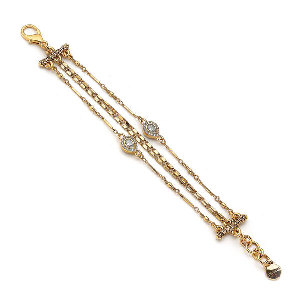 İnfinity Zirkon Altın Kaplama Charm Zincir Bilezik - 1