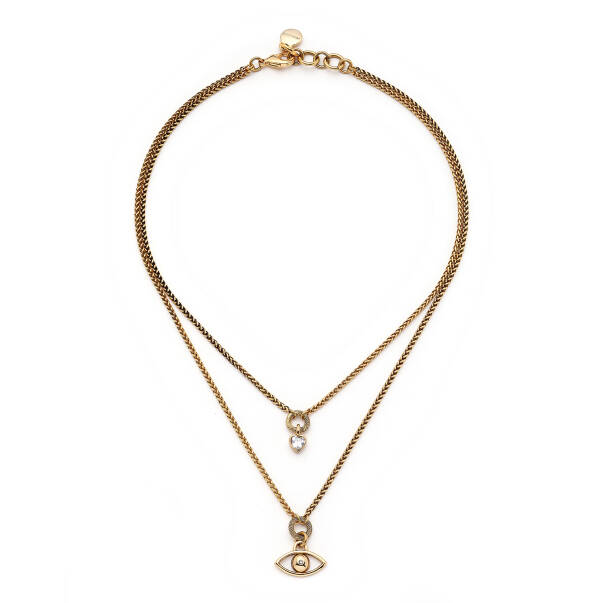  Inner Compass Göz & Kalp Charm Altın Kaplama Zincir Kolye - 1