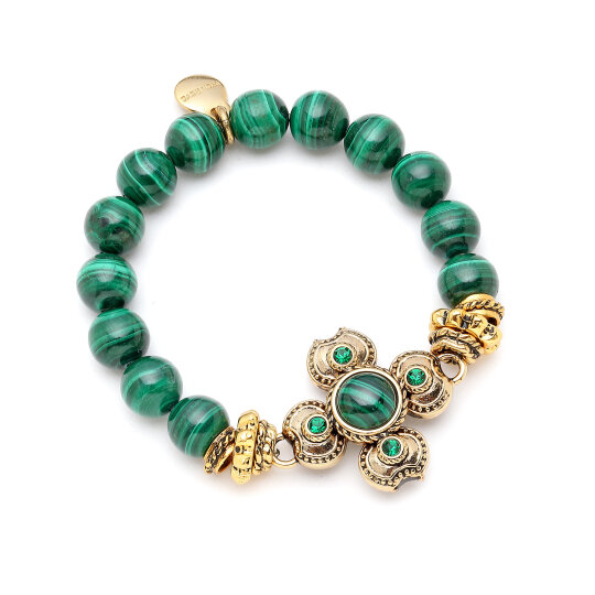 Inner Light Malahit Yonca Charm Malahit Bilezik - 