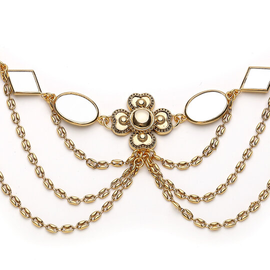Inner You Clover Charm Gold Plated Chain Belt - (1)