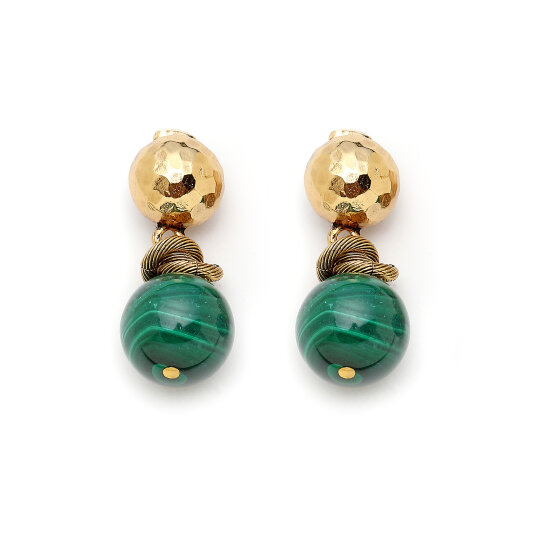 Innerlight Malahit Pinned Earrings 