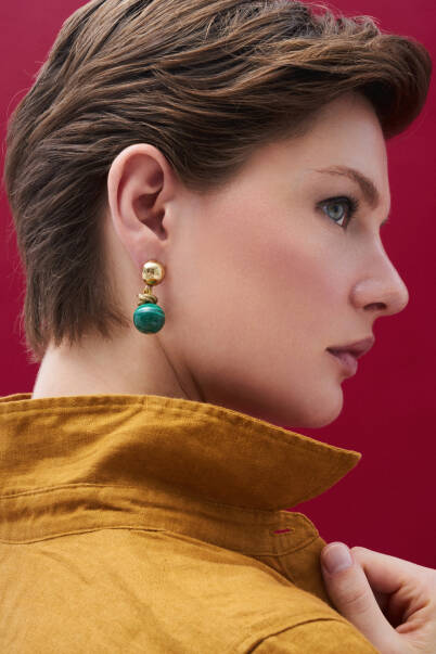 Innerlight Malahit Pinned Earrings - 2