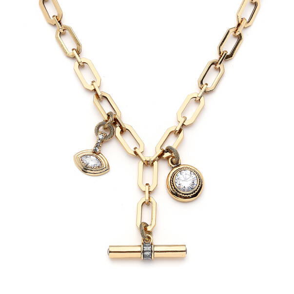 Insight Gold Plated Chain Charm Necklace - 3