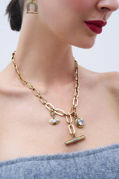 Insight Gold Plated Chain Charm Necklace - 2