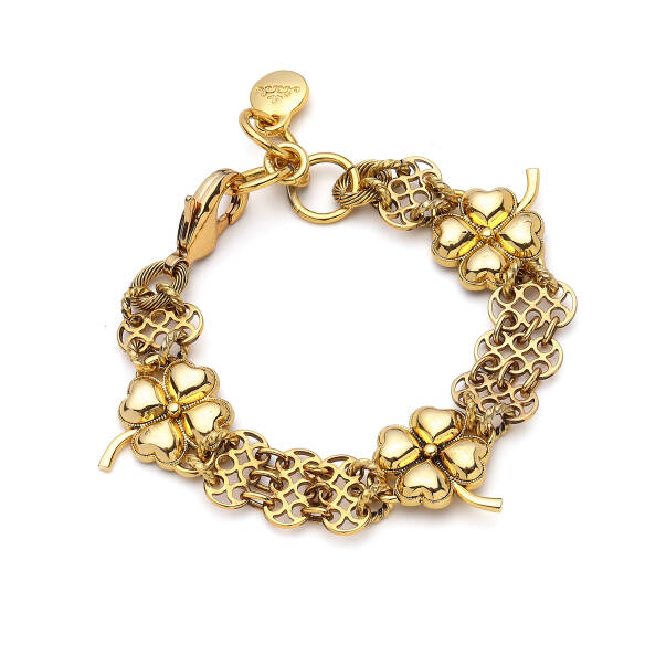 Intima Clover Charm Gold Plated Chain Bracelet - 1