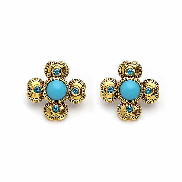 Ismara Clover Charm Gold Plated Clip-On Earrings