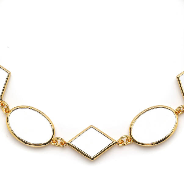 Isoria Gold Plated Mirror Charm Necklace - 2