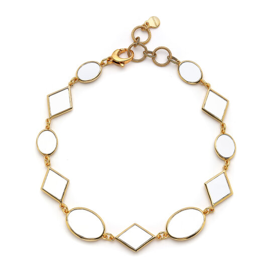 Isoria Gold Plated Mirror Charm Necklace - 