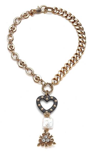 Ivy Gold Zİncir Kalp Charm Kolye - 1