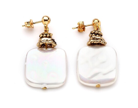 Jane Pearl Pinned Earrings