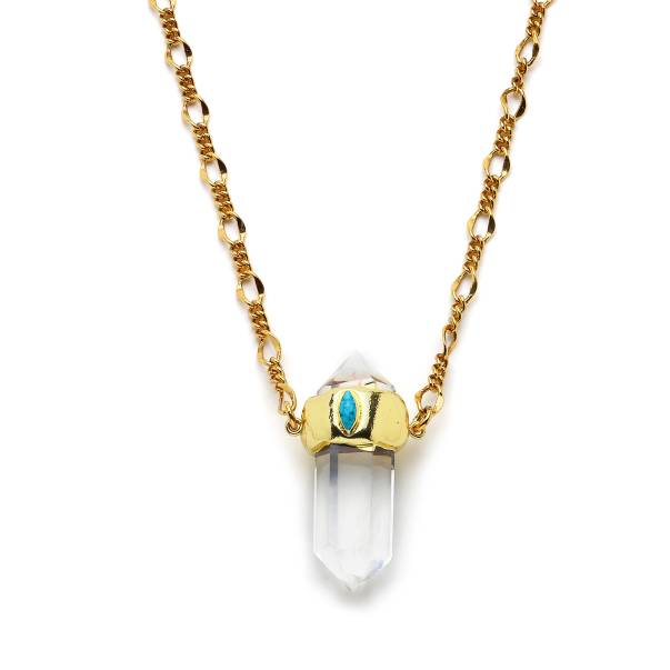 Jecer Turquoise Gold Plated Necklace - 1