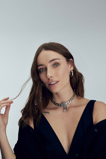 Kate Gümüş Kaplama Zincir Kalp Kolye - 