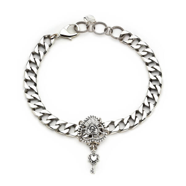 Kate Silver Plated Chain Heart Necklace - 1