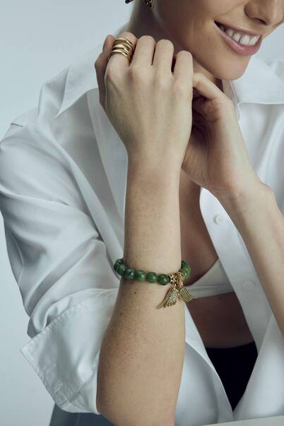 Katharine Russian Jade Doğal Taş Charm Bilezik - 2