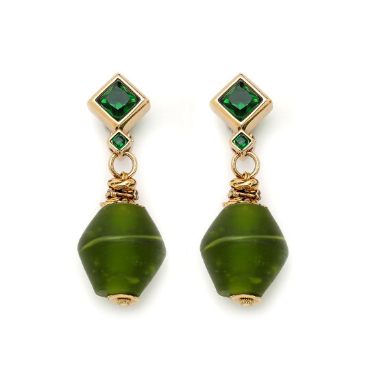 Kind Gaze Green Mika Clip On Earrings - 