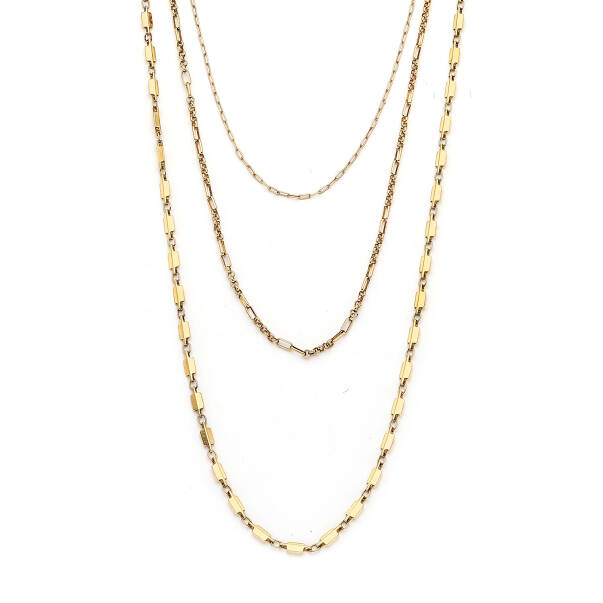 Kindness Gold Plated Multi Chain Necklace - 3