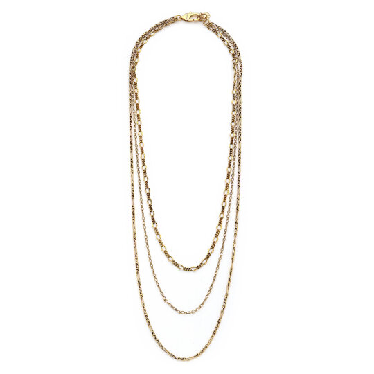 Kindness Gold Plated Multi Chain Necklace 