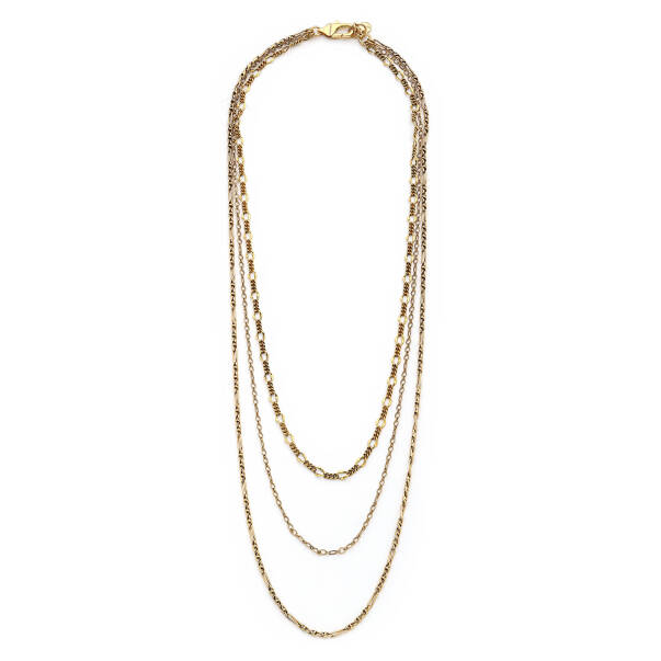 Kindness Gold Plated Multi Chain Necklace - 1
