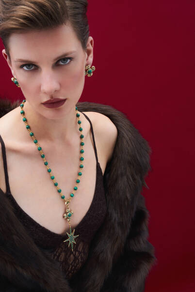 Kindred Malachite Clover Charm Pinned Earrings - 4