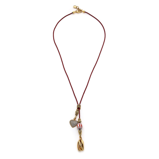 Hearted Altın Kaplama Kalp Charm Kolye - 1