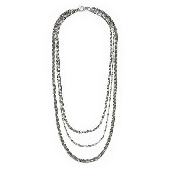 Flow Gümüş Kaplama Zincir Kolye - 1