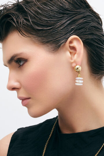 Lagoon Breeze Pearl Pinned Earrings 