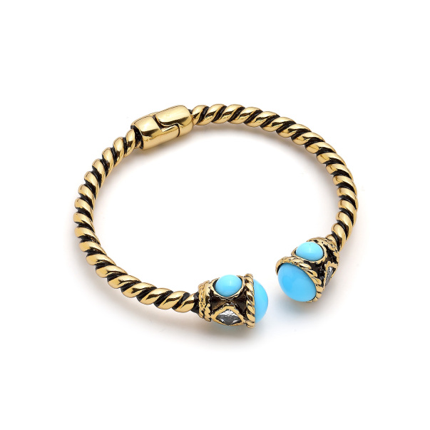 Lagoon Gold Plated Cuff Bracelet - 1
