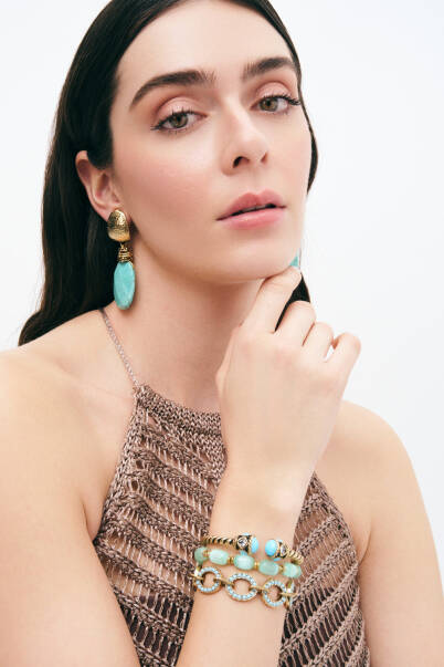 Lagoon Gold Plated Cuff Bracelet - 6