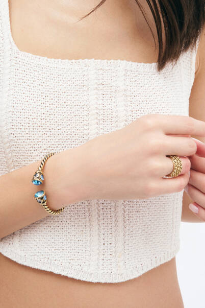 Lagoon Lights Gold Plated Cuff Bracelet - 2