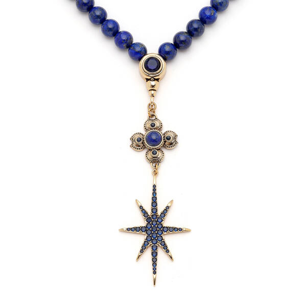 Lapis Touch Zirkon Kutup Yıldız, Lapis Yonca Charm Lapis Kolye - 5