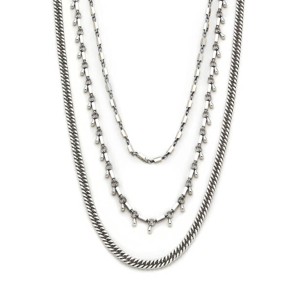 Layers Silver Plated Necklace - 3