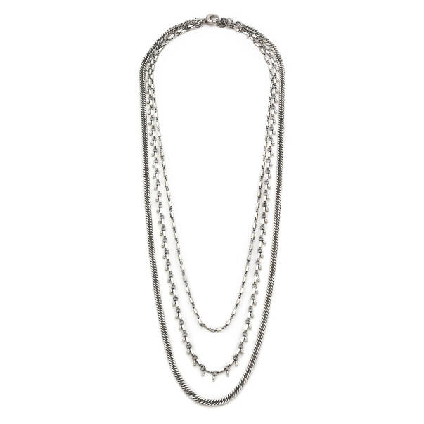 Layers Silver Plated Necklace - 1
