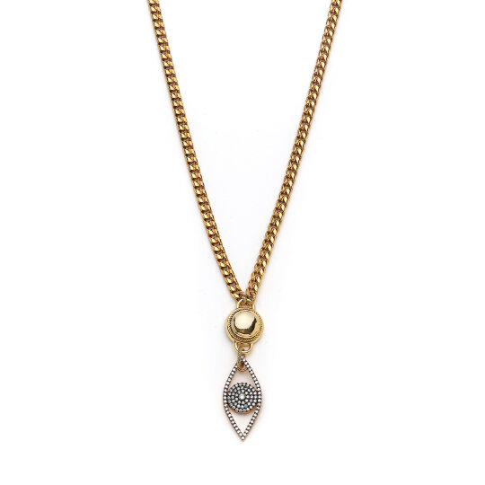 Left Eye Charm Gold Plated Chain Necklace - (1)