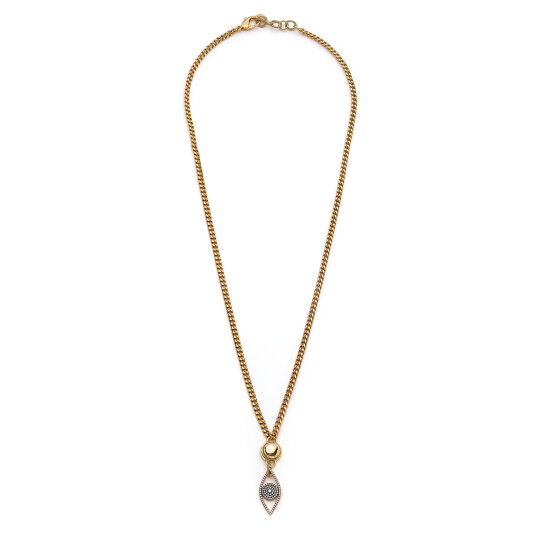 Left Eye Charm Gold Plated Chain Necklace - 