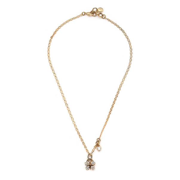 Light Rise Zirkon Kelebek, Zirkon Kalp Charm Zincir Kolye - 1