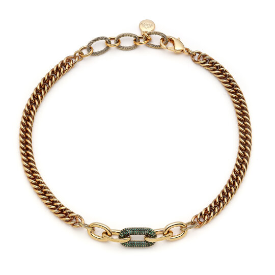 Linked Gold Plated Chain Necklace 