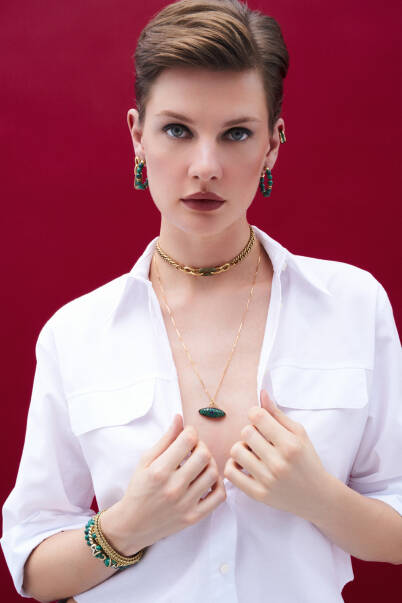 Linked Gold Plated Chain Necklace - 2